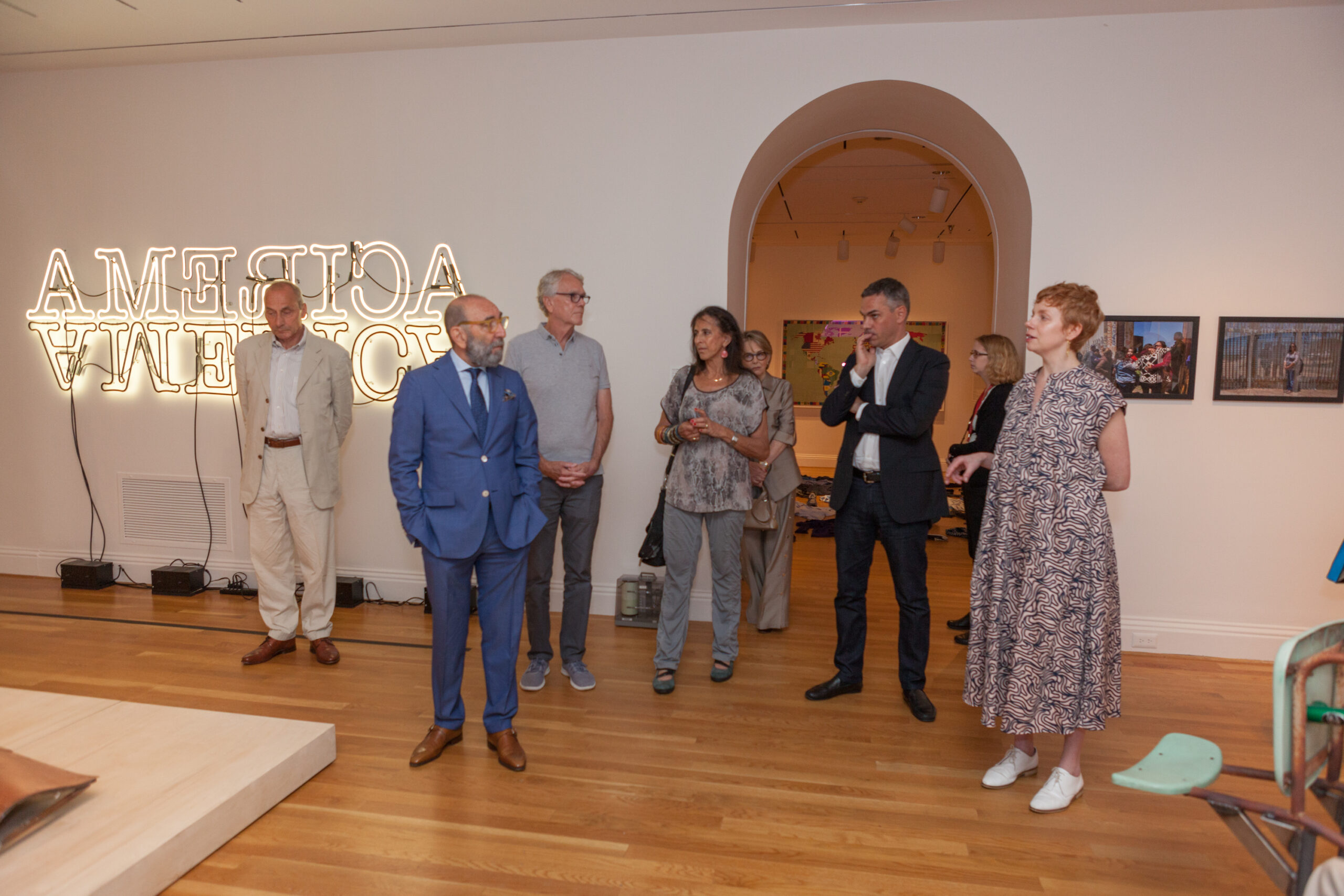 Curator tour at the opening of The Warmth of Other Suns exhibition