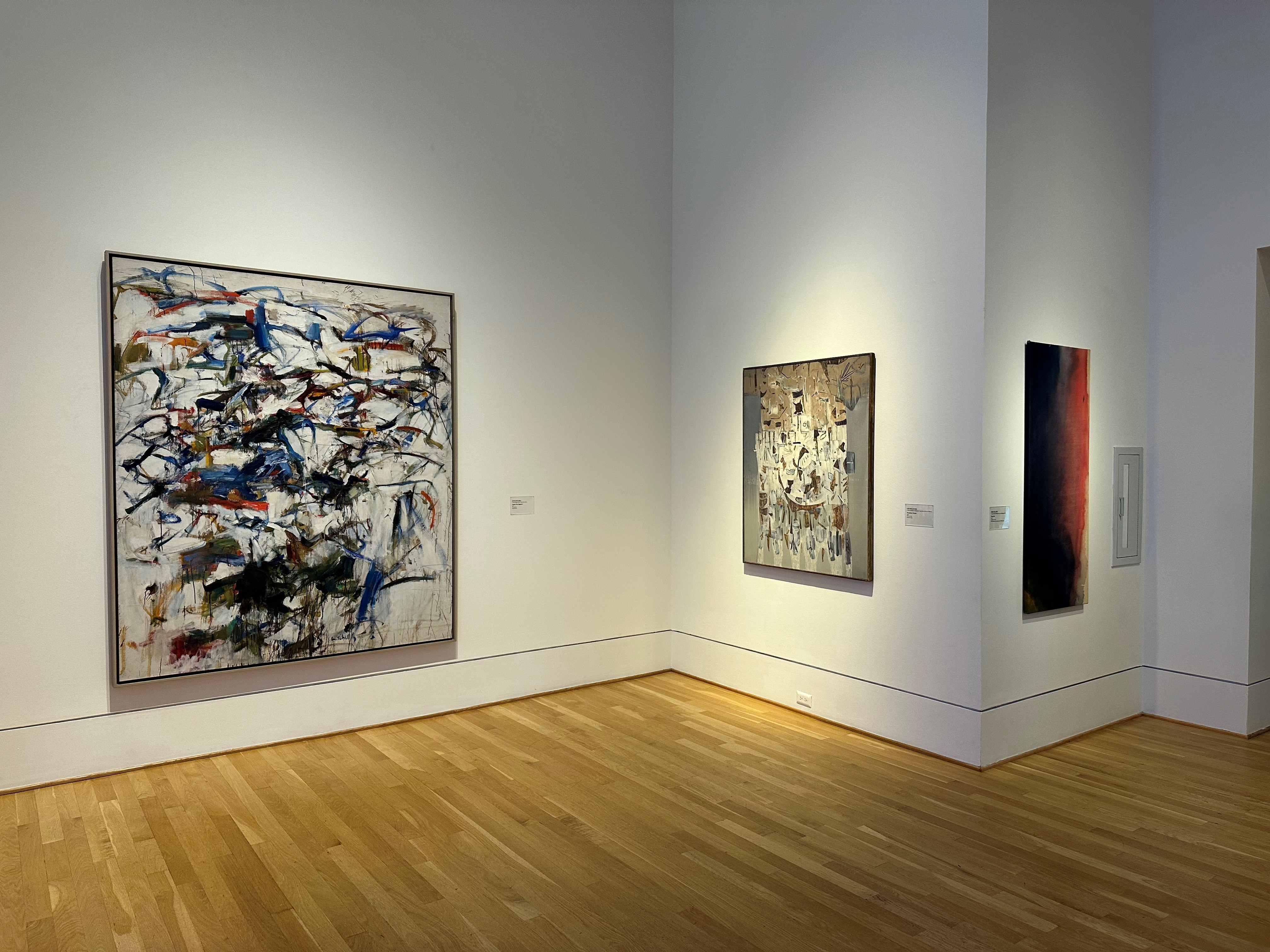 Installation view of Gallery 116 with artworks by Mitchell, Mullican, Gilliam