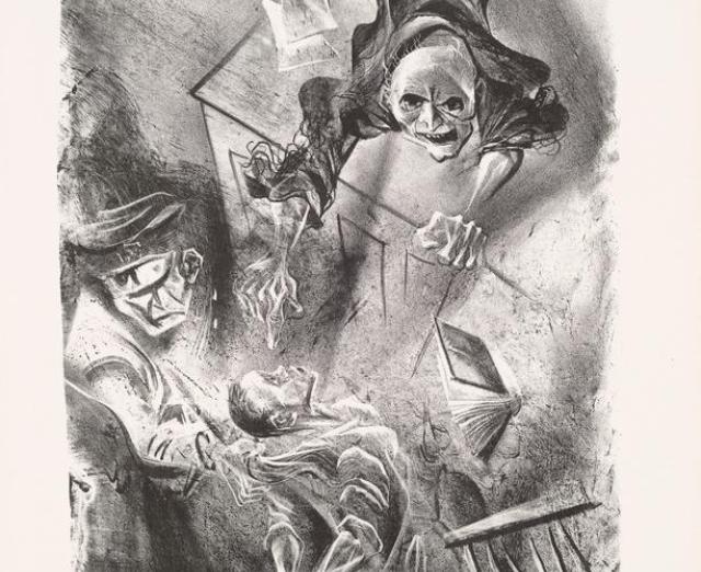 Black and white ink and graphic drawing