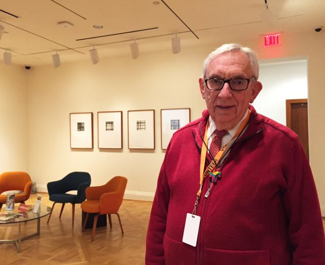 Gerry Hendershot volunteering at the Phillips.