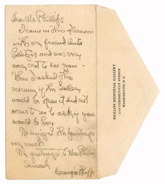A note from Georgia O'Keeffe 