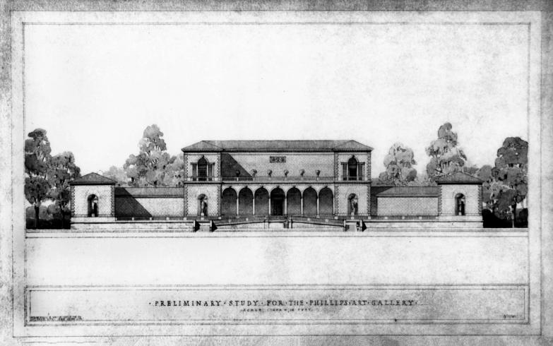 Preliminary study for the Phillips Memorial Gallery, McKim, Mead & White, 1922